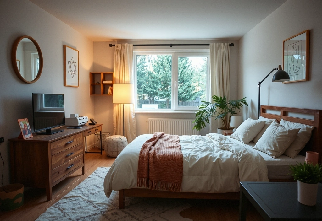 Un dormitor confortabil, cu o atmosferă propice somnului